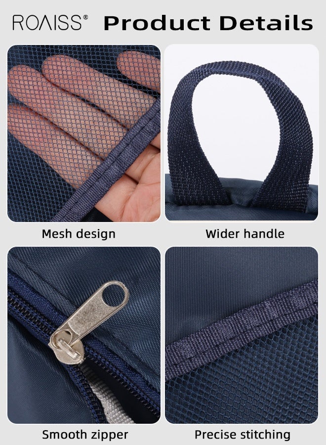 roaiss 2-Piece Navy Blue Dustproof Storage Bag Set Portable and Versatile Organizers for Travel  Separately Storing Shoes and Underwear, Keeping Your Luggage Tidy Clean Efficiently Packed - Image 5